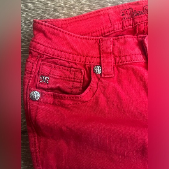 Miss Me Red Mid-rise Skinny Jeans Size: 26 - Picture 3 of 6